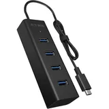 Icy Box IB-HUB1409-C3 Type-C zu 4-Port USB 3.2 Gen 1 Hub Alu-Gehäuse