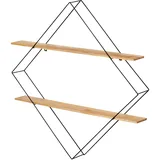 Wenko Wandregal Geo 56 x 56 x 10 cm Schwarz/Braun
