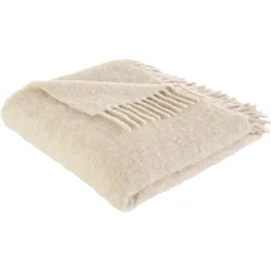 Plaid "Sinja", beige, B:140cm L:190cm, Wolle, Polyacryl, Polyester, LEGER HOME BY LENA GERCKE, Wohndecken, mit Fransen, Kuscheldecke