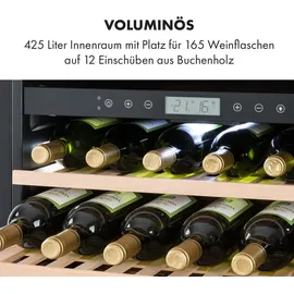 Klarstein Vinovilla Grande 162 Built-in Duo Onyx Weinkühlschrank 425 Ltr 162 Fl. Schwarz