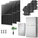 Photovoltaik-Paket 10 kWp mit Enphase Mikrowechselrichtern + Stromspeicher 10,0 kWh, 24 Solarmodulen Glas-Glas black frame (* 0% MwSt. gem. §12 Abs. 3 UstG)
