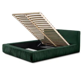 Fun Möbel Polsterbett Doppelbett LEXIE 140x200cm Komplettset in Stoff Riviera Grün