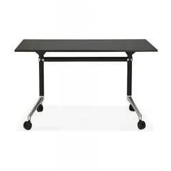 Klappschreibtisch FLEXO Schwarz Holz Metall  Mobiler Bürotisch mit Rollen  Designer Arbeitsplatz klappbar  Modern Minimalistisch  Kadima Design