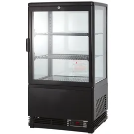 GastroHero Kühlvitrine ECO 58 Liter, LED-Beleuchtung, 2 Roste, schwarz