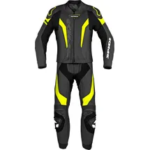Spidi Laser Touring 2-Teiler Motorrad Lederkombi, schwarz-gelb, Größe 48