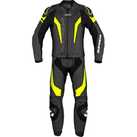 Spidi Laser Touring 2-Teiler Motorrad Lederkombi, schwarz-gelb, Größe 48