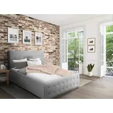 Home Affaire Polsterbett HOME AFFAIRE "Vaine", silber (silberfarben), B:171cm H:96cm L:245cm, Samtoptik (100% Polyester), Betten, Polsterbett, in 5 Breiten, auch in Länge 220 cm, incl. Roll-Lattenrost