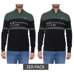 2er Sparpack DARE 2b Outgoing II Herren Sweatshirt Troyer mit antibakterieller Geruchskontrolle Pullover DMK312_P7T Schwarz/Gün - S