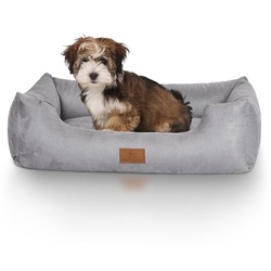 Knuffelwuff Tierbett Hundebett Dreamline, Schaumstoffflocken grau 63 cm x 85 cm