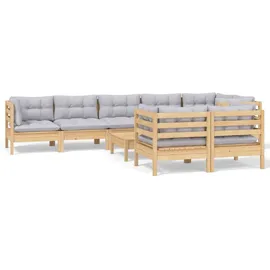 vidaXL Garten-Lounge-Set 9-tlg. grau Kiefer