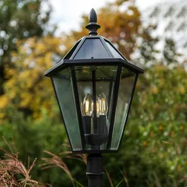 Lutec Außenstandleuchte Edelstahl, Glas 227,0 cm Solarzelle IP44 grau