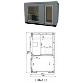 InfraWorld Fasssauna Infraworld Luna 2 Außensauna mit HPL-Platten Anthrazit versch.