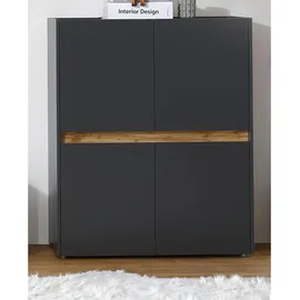 furn.design Aktenschrank, grau Eiche Wotan Holzwerkstoff, Nachbildung,Eiche, 4 Fächer, Rechteckig, 100x122x40 cm, Arbeitszimmer, Aktenschränke