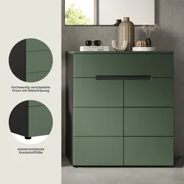 Home Affaire REHAT 80 x 94 x 37 cm 2 Türen, 1 Schubkasten, 4 Fächer grau / grau