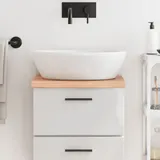 vidaXL Waschtischplatte Hellbraun 120x40x4 cm Massivholz Behandelt
