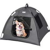 Babyezz Hunde/Katzenzeltbett, Wasserdichtes Tipi Zelt,Atmungsaktives,Waschbares Hundehaus Für Drinnen Und Draußen,Tragbares Hundehöhle/Katzen Höhle,Für Kätzchen,Welpen (Grau, S)