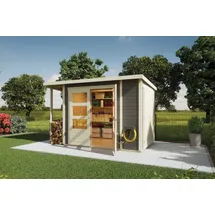 Karibu Gartenhaus Außenmaß (BxHxT): 300 x 186,5 cm, terragrau