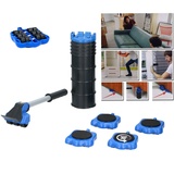 Kinzo Möbelrolle Möbelheber Set Möbelroller Transporthilfe, (Möbelrücker Tragkraft total 1200 kg, 14-St), Umzugshilfe, Transportieren von Möbeln, Waschmaschinen etc. blau|schwarz