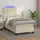 vidaXL Boxspringbett mit Matratze & LED Creme 90x190 cm Kunstleder