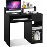 COSTWAY Computertisch mit Ablage, Schreibtisch PC-Tisch Computerschreibtisch Buerotisch Laptoptisch Arbeitstisch 90x48x91,5cm