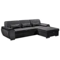 ed exciting design Tampa Ecksofa 280 x 175 cm, mit Schlaffunktion 3 Nierenkissen