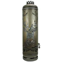 Hirsch Haupt und Edelweiss Jagd Feuerstelle Terassenfeuer Feuertonne Edelrost