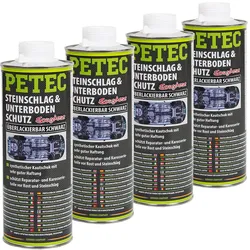 4x1l Petec Steinschlag Unterbodenschutz Kautschuk Saugdose Überlackierbar Black: Art.-nr. 73210