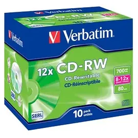 Verbatim CD-RW 700 MB 10 St. Jewelcase Wiederbeschreibbar