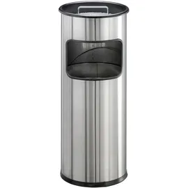 Durable Papierkorb EDELSTAHL mit Ascher metallic silber