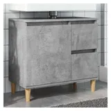 vidaXL Waschbeckenunterschrank Betongrau 65x33x60 Cm Holzwerkstoff