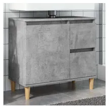 vidaXL Waschbeckenunterschrank Betongrau 65x33x60 Cm Holzwerkstoff