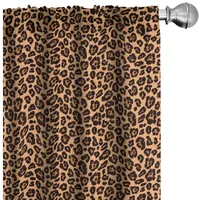 ABAKUHAUS Leopard-Druck Vorhänge, Gardinen, Orange Exotische Afrikanische, Fensterbehandlungen für