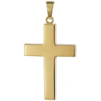 trendor Kreuzanhänger Kreuz für Männer 585 Gold 27 mm goldfarben