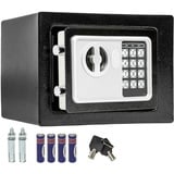 Tectake tectake® Elektronischer Safe, mit Doppelbolzen-Verschlusssystem, wählbarer Sicherheitscode und 2 Schlüssel zur Notöffnung, 17 x 23 x 17 cm