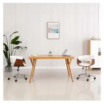 vidaXL Esszimmerstühle 2 Stk. Drehbar Weiß Kunstleder