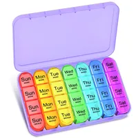 Betife Pillendose 4 mal am Tag, wöchentliche Pillendose Organizer, 7 Tage Tablet Organizer, Tägliche Pillendosierer 7 Tage 4 Fächer, Tablettenbox für Medikamente, Vitamine und Nahrungsergänzungsmittel
