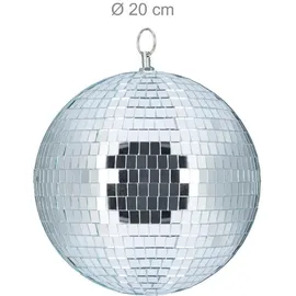 Relaxdays Discokugel 20 cm Silber
