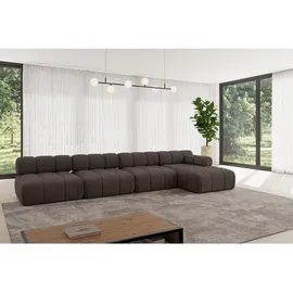 altdecor Ecksofa modulares Sofa Razon-L3 - 380x160x70 cm Braun Velours