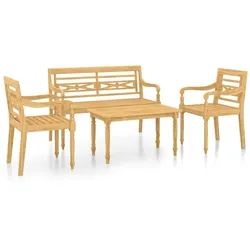 vidaXL 4-tlg. Garten-Lounge-Set Massivholz Teak