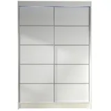 MIRJAN24 Kleiderschrank Lino IV (Schiebetürenschrank mit Kleiderstange) Schlafzimmerschrank mit 2-türig, Garderobenschrank weiß