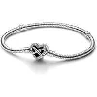 Pandora Funkelndes Unendlichkeits-Herzarmband aus Sterling Silber mit Zirkonia 592645C01 Größe 23 cm