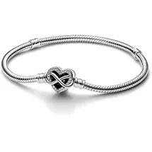 Pandora Funkelndes Unendlichkeits-Herzarmband aus Sterling Silber mit Zirkonia 592645C01 Größe 23 cm