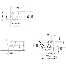 Duravit Starck 3 Stand-WC mit WC-Sitz Weiß