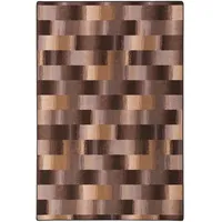 Snapstyle Designer Velour Teppich Mystic Karo Braun Textil, 80x240 cm, Teppiche , Böden, Teppiche