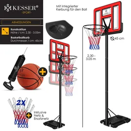 Kesser Basketballkorb Premium Rot 230 - 305 cm