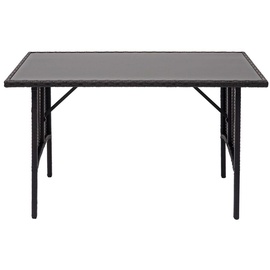 Mendler Poly-Rattan Esstisch HWC-G16, Esszimmertisch Gartentisch Tisch, Gastronomie 112x60cm schwarz