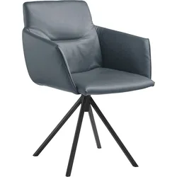 Polsterstuhl MUSTERRING "JustB SP500", blau, drehbar, Stühle, mit Armlehne, wahlweise mit Drehfunktion, Stativgestell in schwarz