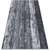 RugsX Antirutsch Teppich Teppichboden wood Holz Tafel grau 150x300 cm