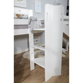 TICAA Podestbett Ekki mit Rutsche 90 x 200 cm Kiefer massiv weiß