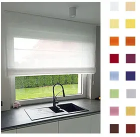 Raffrollo, Raffgardine, weiss, guenstig nach Maß gefertigt